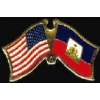 HAITI FLAG AND USA CROSSED FLAG PIN FRIENDSHIP FLAG PINS