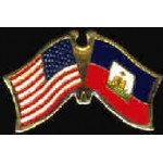 HAITI FLAG AND USA CROSSED FLAG PIN FRIENDSHIP FLAG PINS
