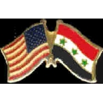 IRAQ FLAG AND USA CROSSED FLAG PIN FRIENDSHIP FLAG PINS