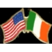 IRELAND FLAG AND USA CROSSED FLAG PIN FRIENDSHIP FLAG PINS