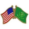 IRELAND IRISH PIN ERIN GO BRAGH FLAG AND USA CROSSED FLAG PIN FRIENDSHIP FLAG PIN