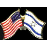 ISRAEL FLAG AND USA CROSSED FLAG PIN FRIENDSHIP FLAG PINS