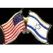 ISRAEL FLAG AND USA CROSSED FLAG PIN FRIENDSHIP FLAG PINS