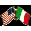ITALY FLAG AND USA CROSSED FLAG PIN FRIENDSHIP FLAG PINS