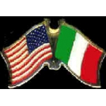 ITALY FLAG AND USA CROSSED FLAG PIN FRIENDSHIP FLAG PINS