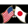 JAPAN FLAG AND USA CROSSED FLAG PIN FRIENDSHIP FLAG PINS
