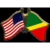 CONGO REPUBLIC FLAG AND USA CROSSED FLAG PIN FRIENDSHIP FLAG PINS