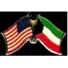 KUWAIT FLAG AND USA CROSSED FLAG PIN FRIENDSHIP FLAG PINS