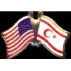 CYPRUS NORTHERN FLAG AND USA CROSSED FLAG PIN FRIENDSHIP FLAG PINS