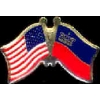 LIECHTENSTEIN FLAG AND USA CROSSED FLAG PIN FRIENDSHIP FLAG PINS