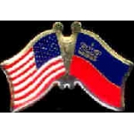 LIECHTENSTEIN FLAG AND USA CROSSED FLAG PIN FRIENDSHIP FLAG PINS