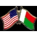MADAGASCAR FLAG AND USA CROSSED FLAG PIN FRIENDSHIP FLAG PINS