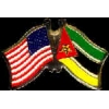 MOZAMBIQUE FLAG AND USA CROSSED FLAG PIN FRIENDSHIP FLAG PINS