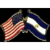 NICARAGUA FLAG AND USA CROSSED FLAG PIN FRIENDSHIP FLAG PINS