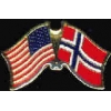 NORWAY FLAG AND USA CROSSED FLAG PIN FRIENDSHIP FLAG PINS