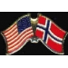 NORWAY FLAG AND USA CROSSED FLAG PIN FRIENDSHIP FLAG PINS