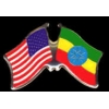 ETHIOPIA FLAG AND USA CROSSED FLAG PIN FRIENDSHIP FLAG PINS
