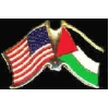 PALESTINE FLAG AND USA CROSSED FLAG PIN FRIENDSHIP FLAG PINS