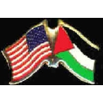 PALESTINE FLAG AND USA CROSSED FLAG PIN FRIENDSHIP FLAG PINS