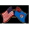FIJI FLAG AND USA CROSSED FLAG PIN FRIENDSHIP FLAG PINS