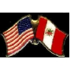 PERU FLAG AND USA CROSSED FLAG PIN FRIENDSHIP FLAG PINS