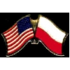 POLAND FLAG AND USA CROSSED FLAG PIN FRIENDSHIP FLAG PINS