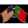 PORTUGAL FLAG AND USA CROSSED FLAG PIN FRIENDSHIP FLAG PINS