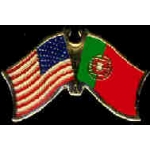 PORTUGAL FLAG AND USA CROSSED FLAG PIN FRIENDSHIP FLAG PINS