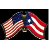 PUERTO RICO FLAG AND USA CROSSED FLAG PIN FRIENDSHIP FLAG PINS