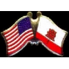 GIBRALTAR FLAG AND USA CROSSED FLAG PIN FRIENDSHIP FLAG PINS