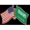 SAUDI ARABIA FLAG AND USA CROSSED FLAG PIN FRIENDSHIP FLAG PINS