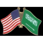 SAUDI ARABIA FLAG AND USA CROSSED FLAG PIN FRIENDSHIP FLAG PINS