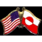 GREENLAND FLAG AND USA CROSSED FLAG PIN FRIENDSHIP FLAG PINS