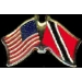 TRINIDAD TOBAGO FLAG AND USA CROSSED FLAG PIN FRIENDSHIP FLAG PINS