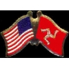 ISLE OF MANN FLAG AND USA CROSSED FLAG PIN FRIENDSHIP FLAG PINS