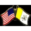 VATICAN CITY FLAG AND USA CROSSED FLAG PIN FRIENDSHIP FLAG PINS