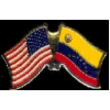 VENEZUELA FLAG AND USA CROSSED FLAG PIN FRIENDSHIP FLAG PINS