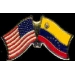 VENEZUELA FLAG AND USA CROSSED FLAG PIN FRIENDSHIP FLAG PINS