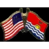 KIRIBATI FLAG AND USA CROSSED FLAG PIN FRIENDSHIP FLAG PINS
