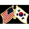 SOUTH KOREA FLAG AND USA CROSSED FLAG PIN FRIENDSHIP FLAG PINS