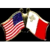 MALTA FLAG AND USA CROSSED FLAG PIN FRIENDSHIP FLAG PINS