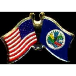 ORGANIZATION OF AMERICAN STATES PIN OAS USA CROSSED FLAGS PIN