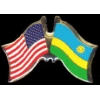 RWANDA FLAG AND USA CROSSED FLAG PIN FRIENDSHIP FLAG PINS