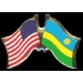 RWANDA FLAG AND USA CROSSED FLAG PIN FRIENDSHIP FLAG PINS