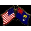 SAINT HELENA FLAG AND USA CROSSED FLAG PIN FRIENDSHIP FLAG PINS