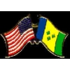 SAINT VINCENT GRENADINES FLAG AND USA CROSSED FLAG PIN FRIENDSHIP FLAG PINS