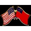 WESTERN SAMOA AND USA CROSSED FLAG PIN FRIENDSHIP PIN