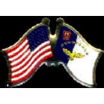 AZORES FLAG AND USA CROSSED FLAG PIN FRIENDSHIP FLAG PINS