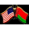 BELARUS FLAG AND USA CROSSED FLAG PIN FRIENDSHIP FLAG PINS