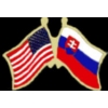 SLOVAKIA FLAG AND USA CROSSED FLAG PIN FRIENDSHIP FLAG PINS